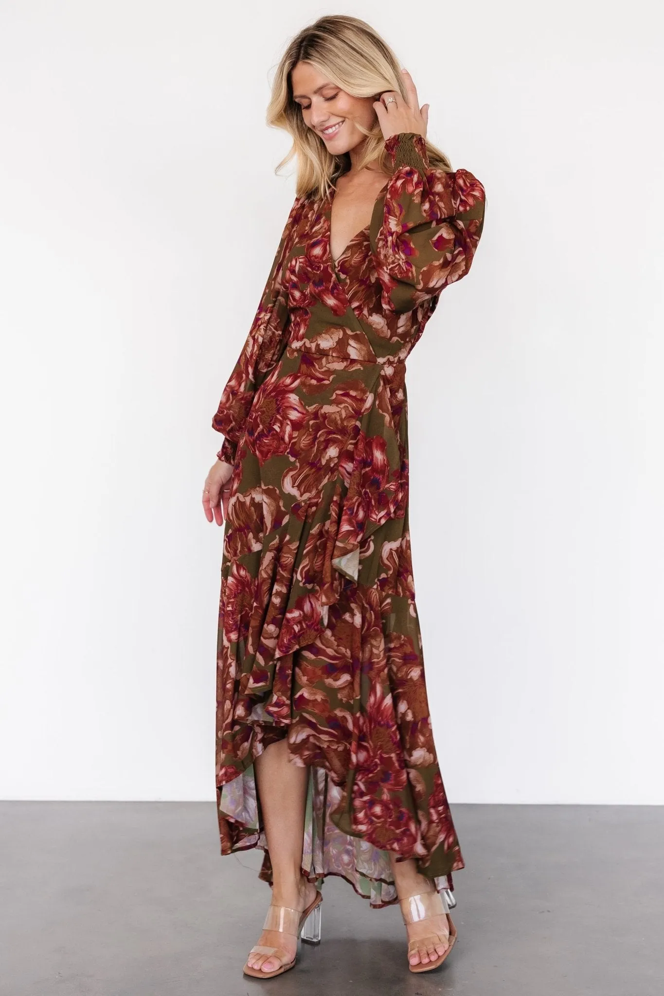 Maryana Ruffle Dress | Olive Floral sold by Baltic Born product image thumbnail 5