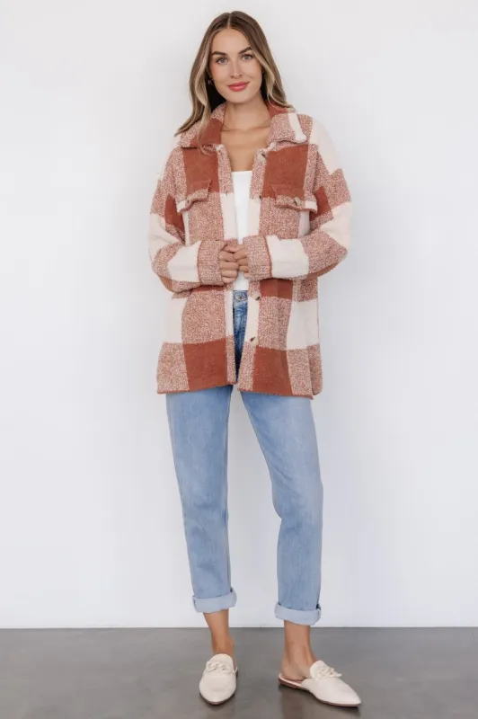 Crosby Knit Shacket | Copper + Ivory sold by Baltic Born