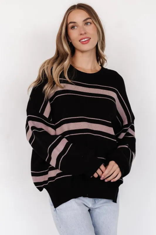 Charlie Striped Sweater | Black sold by Baltic Born