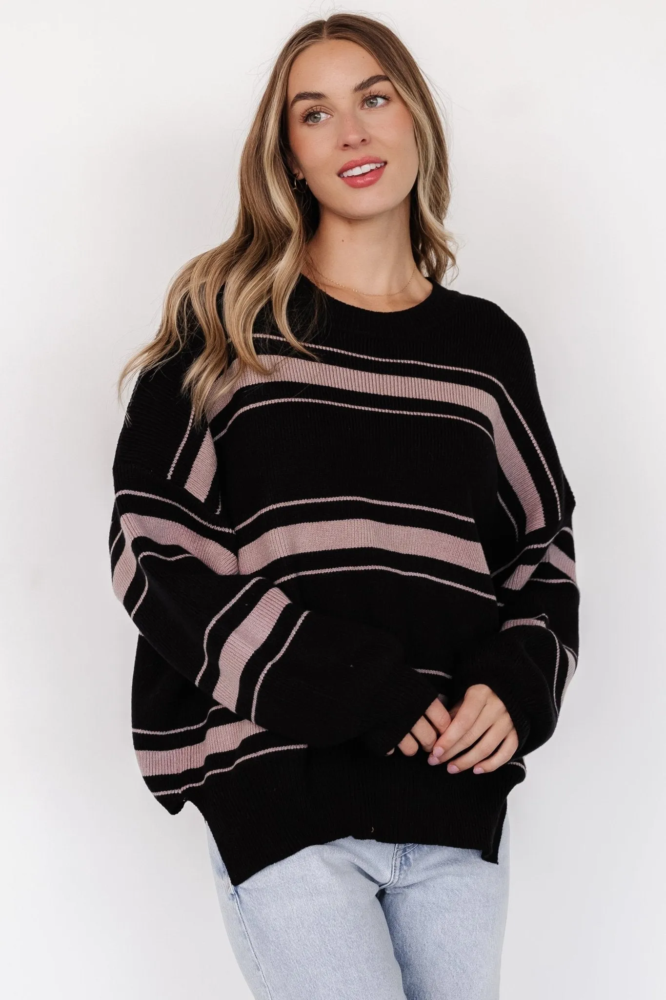 Charlie Striped Sweater | Black sold by Baltic Born
