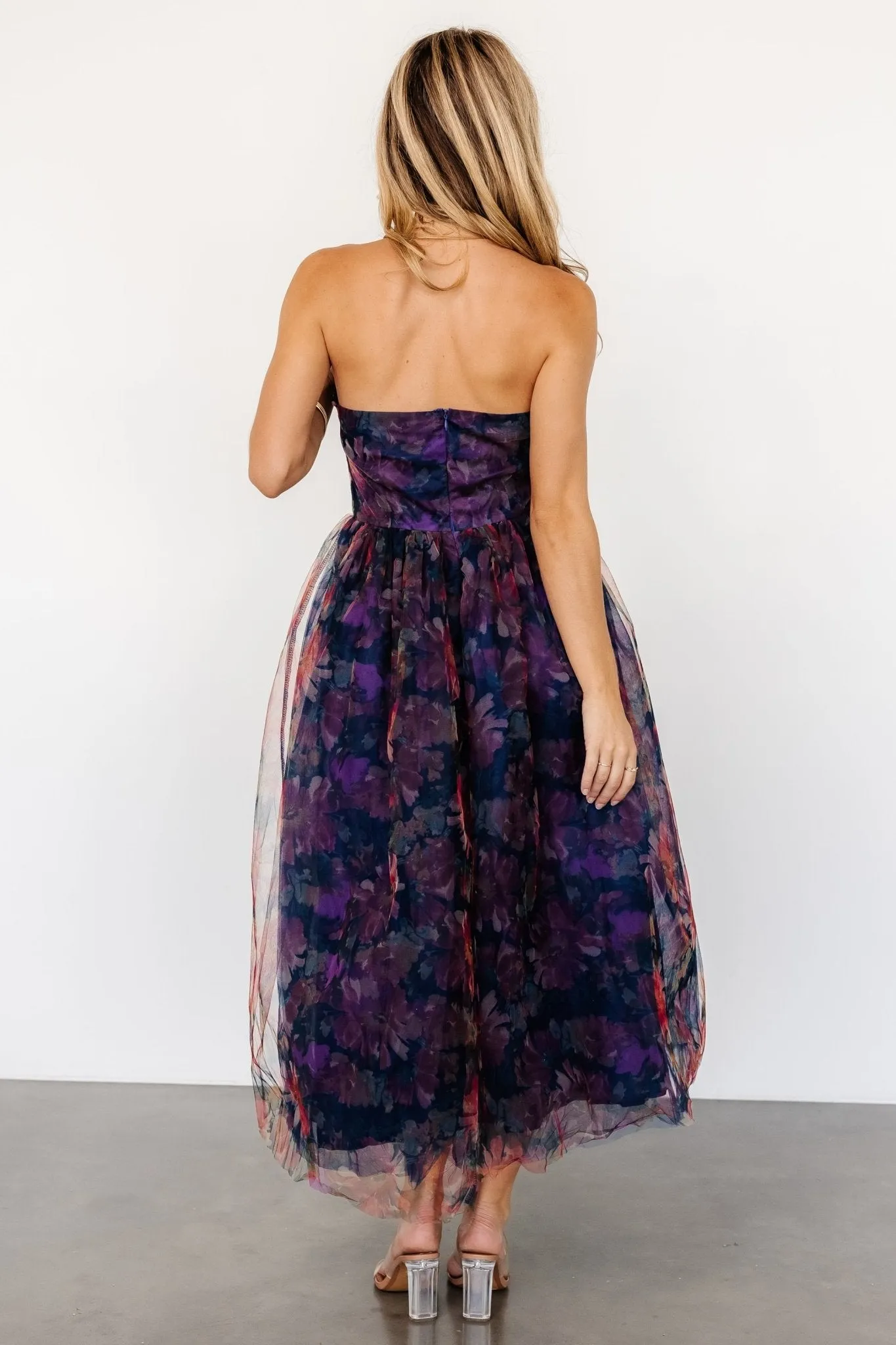 Cristelle Strapless Dress | Navy Multi Floral sold by Baltic Born product image thumbnail 5