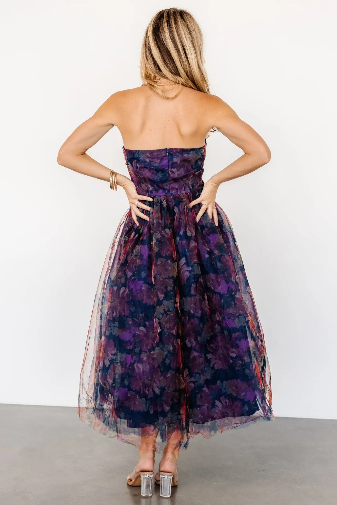 Cristelle Strapless Dress | Navy Multi Floral sold by Baltic Born product image thumbnail 3