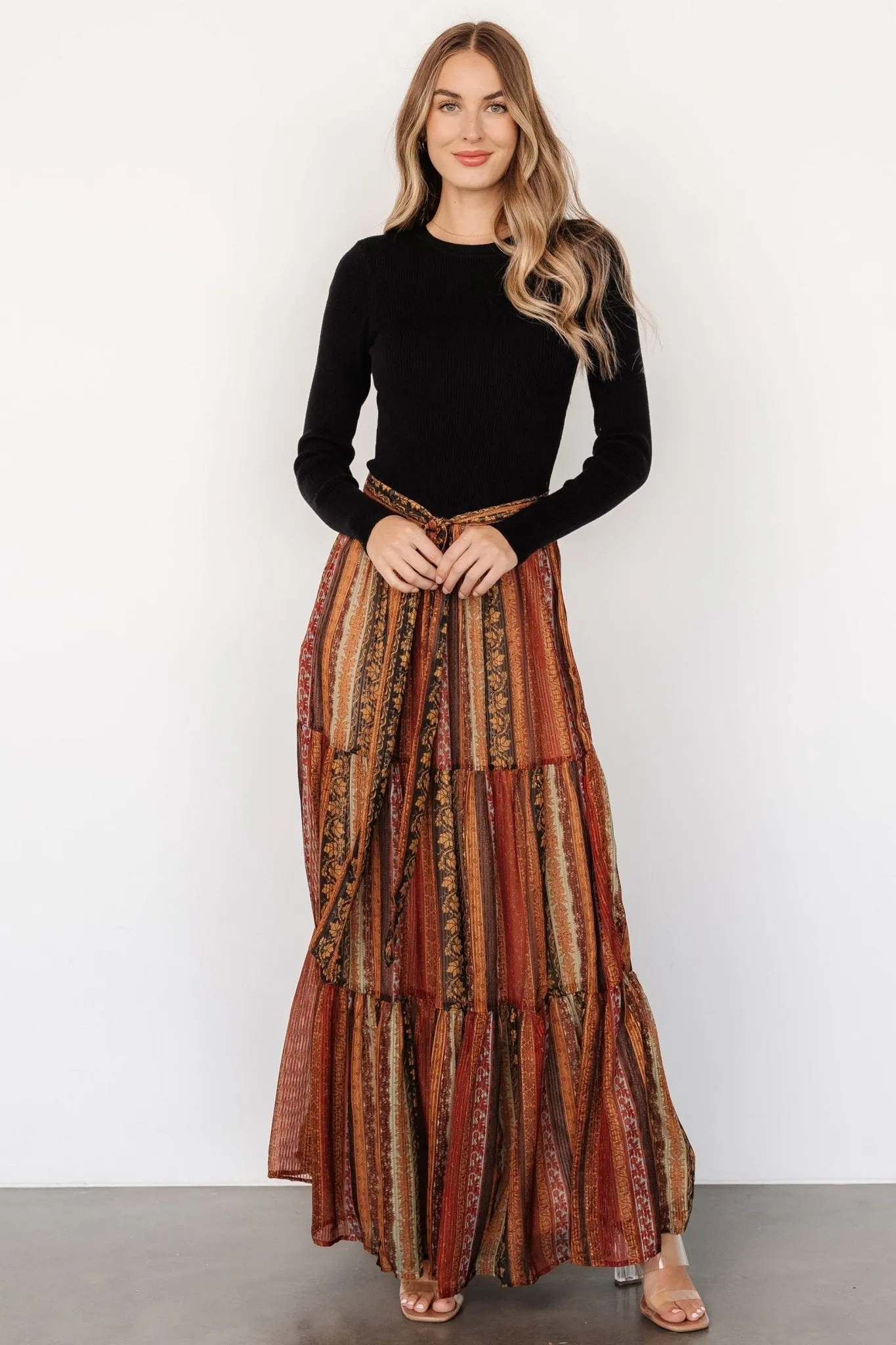 Emryn Sweater Dress | Black + Multi Print sold by Baltic Born