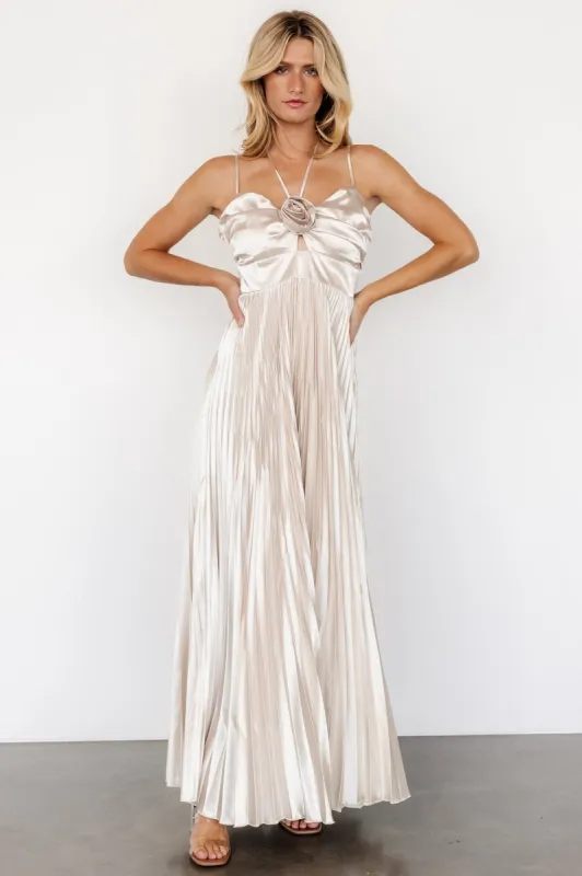 Portia Satin Maxi Dress | Champagne sold by Baltic Born