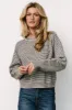 Zadie Striped Sweater | Ivory + Black sold by Baltic Born