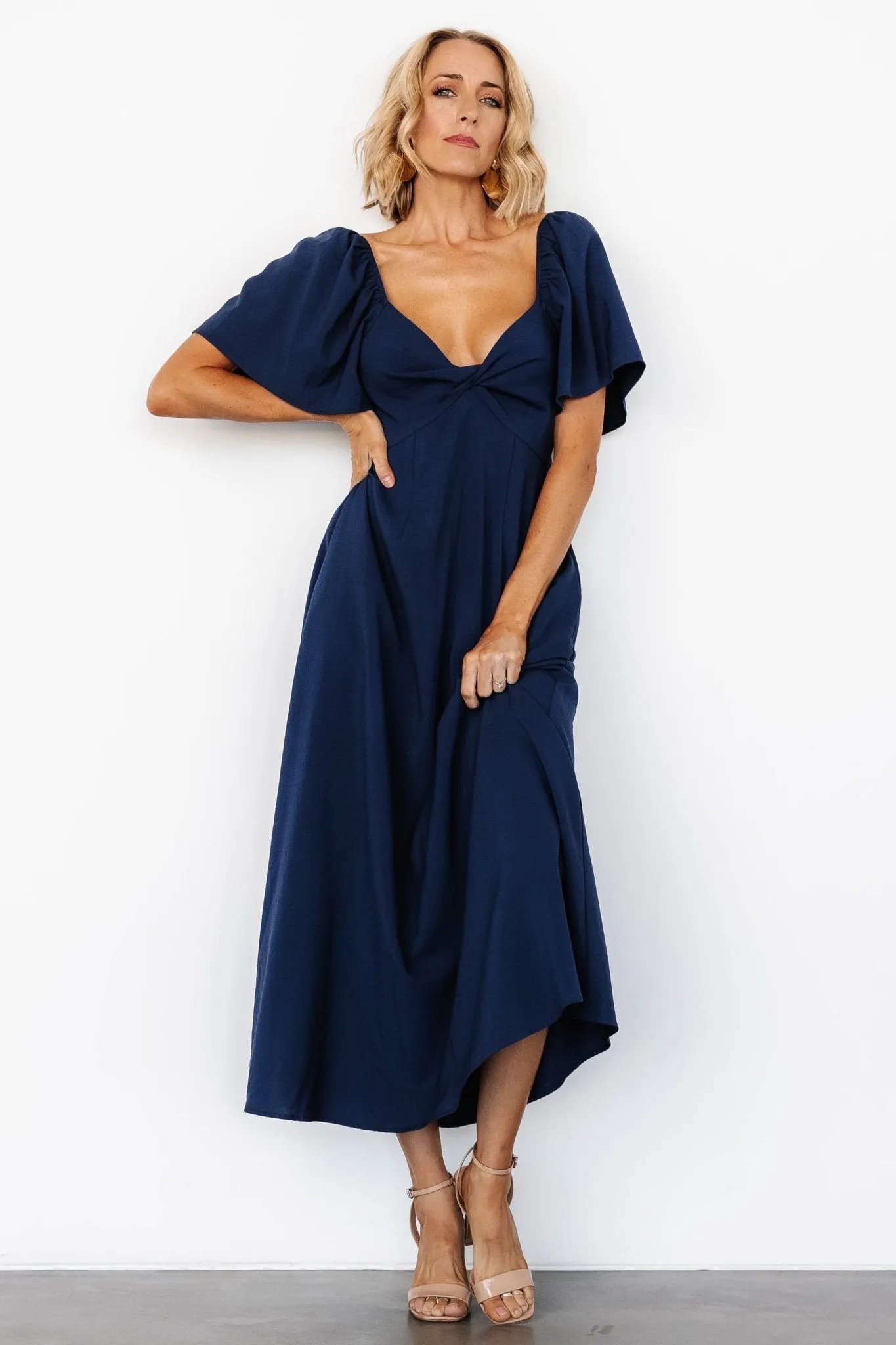 Indie Back Tie Dress | Navy sold by Baltic Born product image thumbnail 5