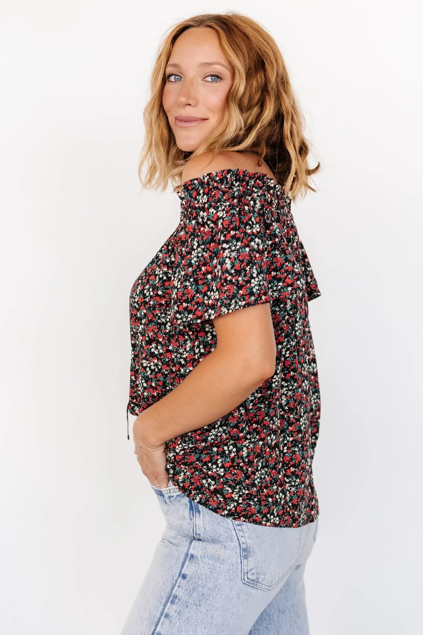 Jude Boho Top | Black + Red sold by Baltic Born product image thumbnail 5