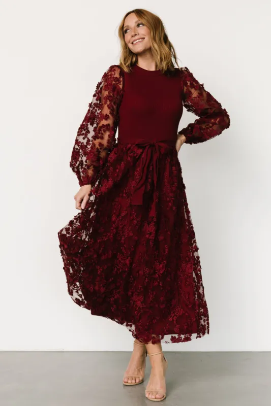 Roslyn Embroidered Dress | Wine sold by Baltic Born
