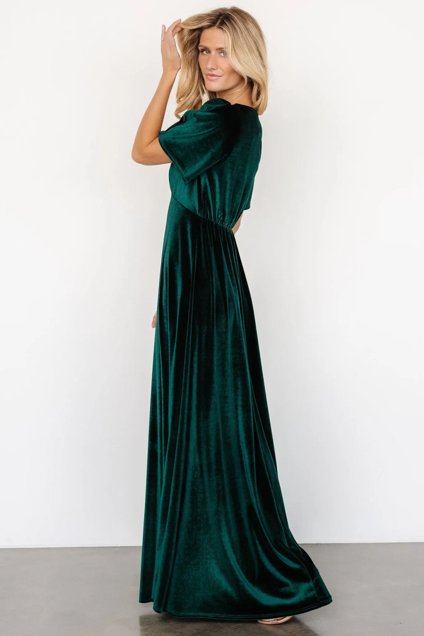 Vivian Velvet Maxi Dress | Emerald sold by Baltic Born product image thumbnail 3