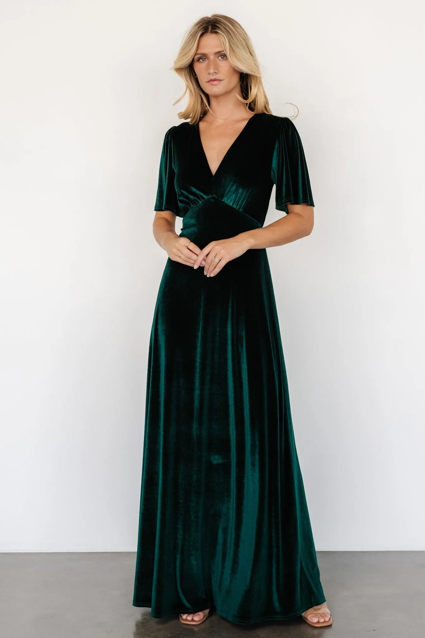 Vivian Velvet Maxi Dress | Emerald sold by Baltic Born