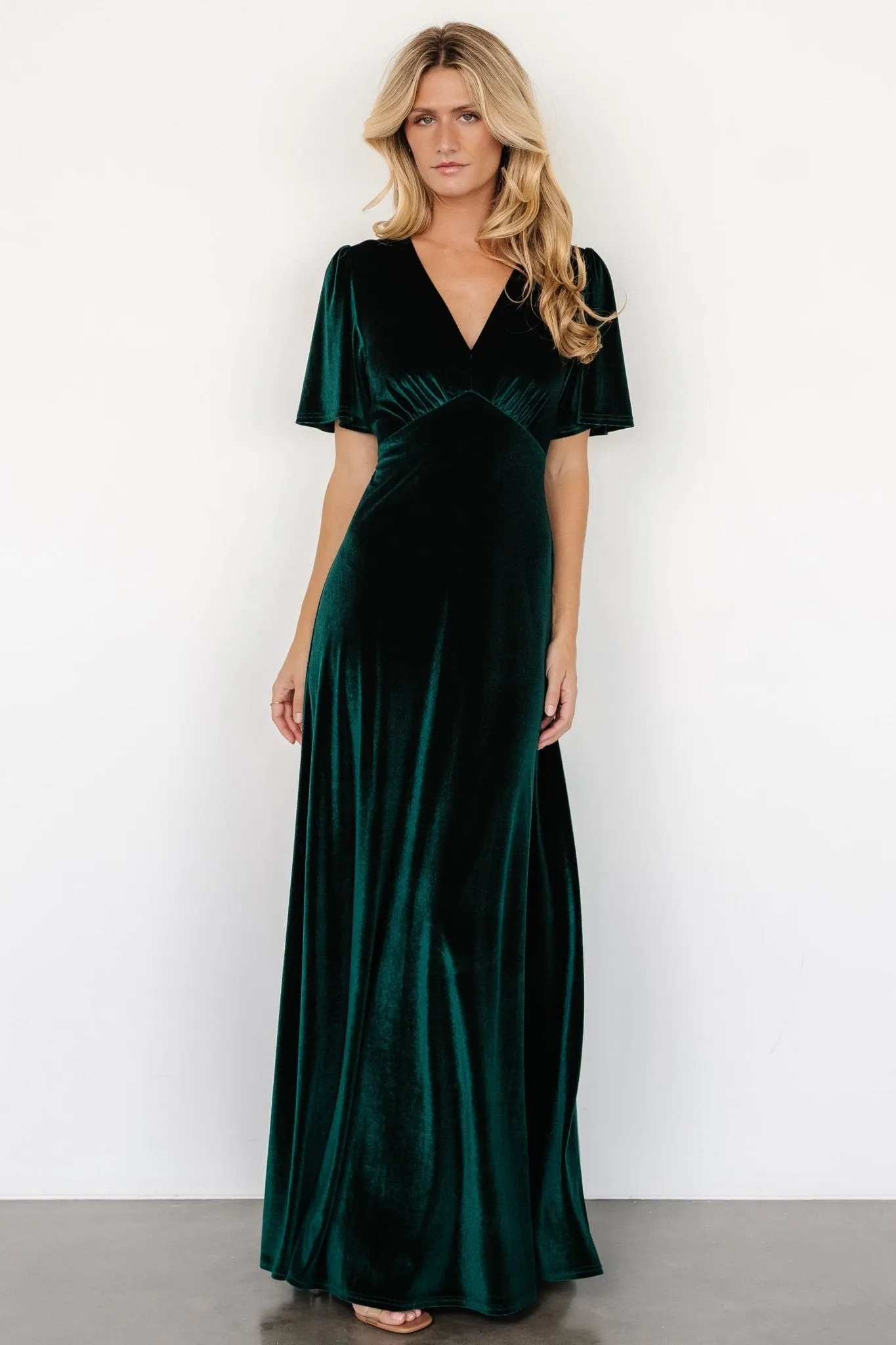 Vivian Velvet Maxi Dress | Emerald sold by Baltic Born product image thumbnail 4