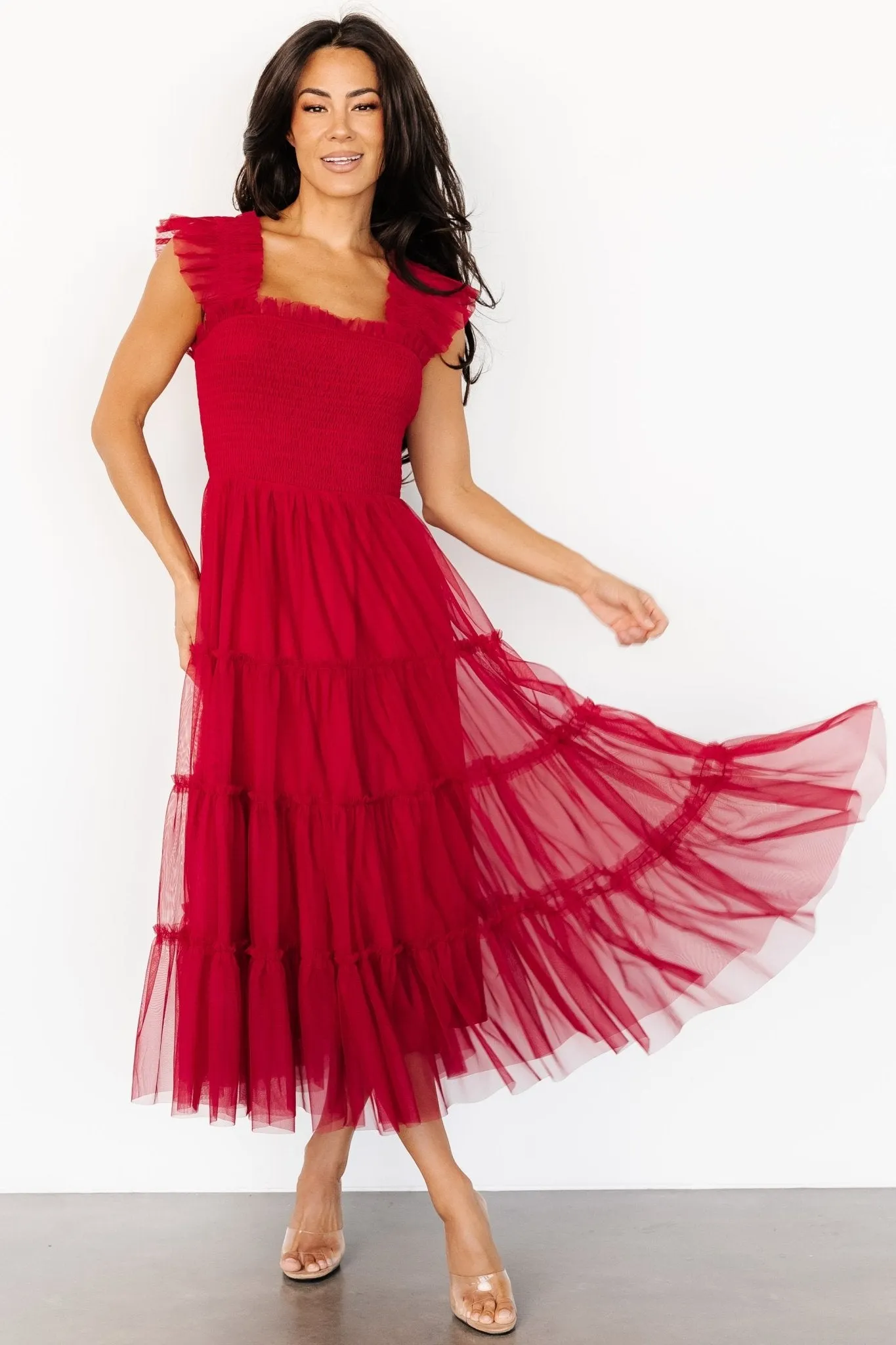 Emma Smocked Tulle Dress | Scarlet sold by Baltic Born product image thumbnail 4