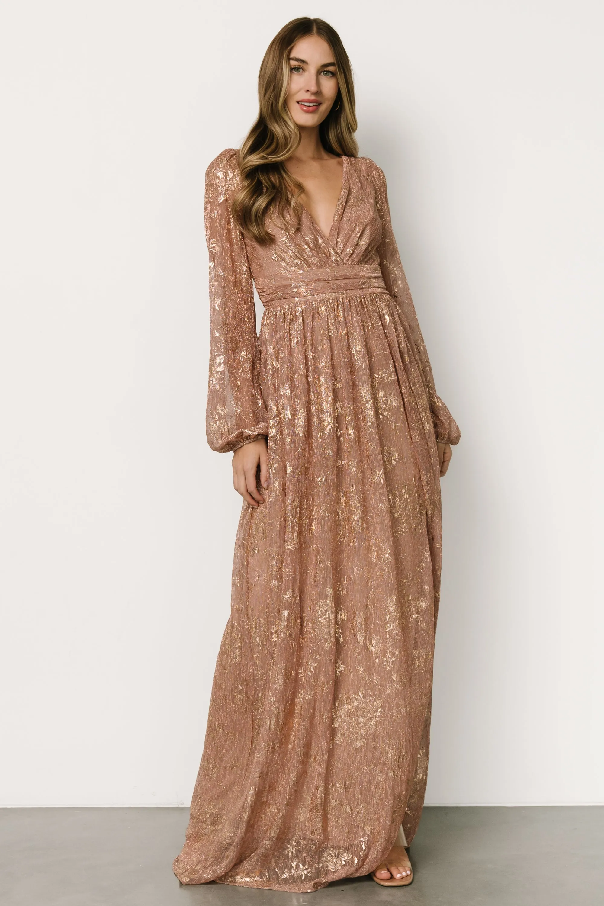 Charlene Maxi Dress | Rose Gold sold by Baltic Born