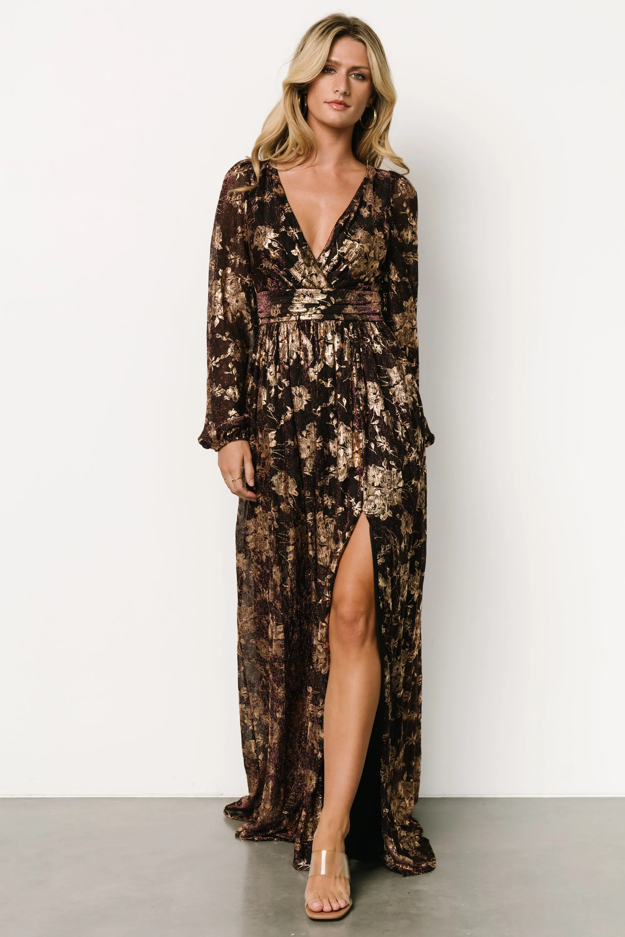 Charlene Maxi Dress | Wine + Gold sold by Baltic Born product image thumbnail 4