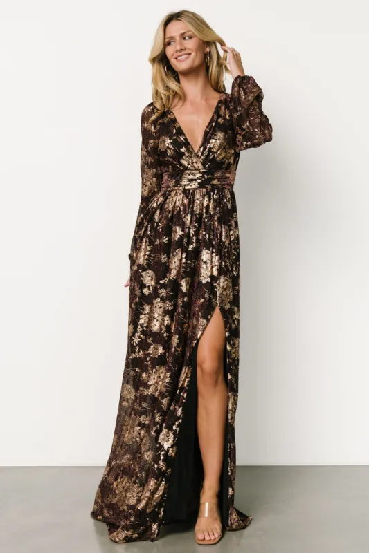 Charlene Maxi Dress | Wine + Gold sold by Baltic Born