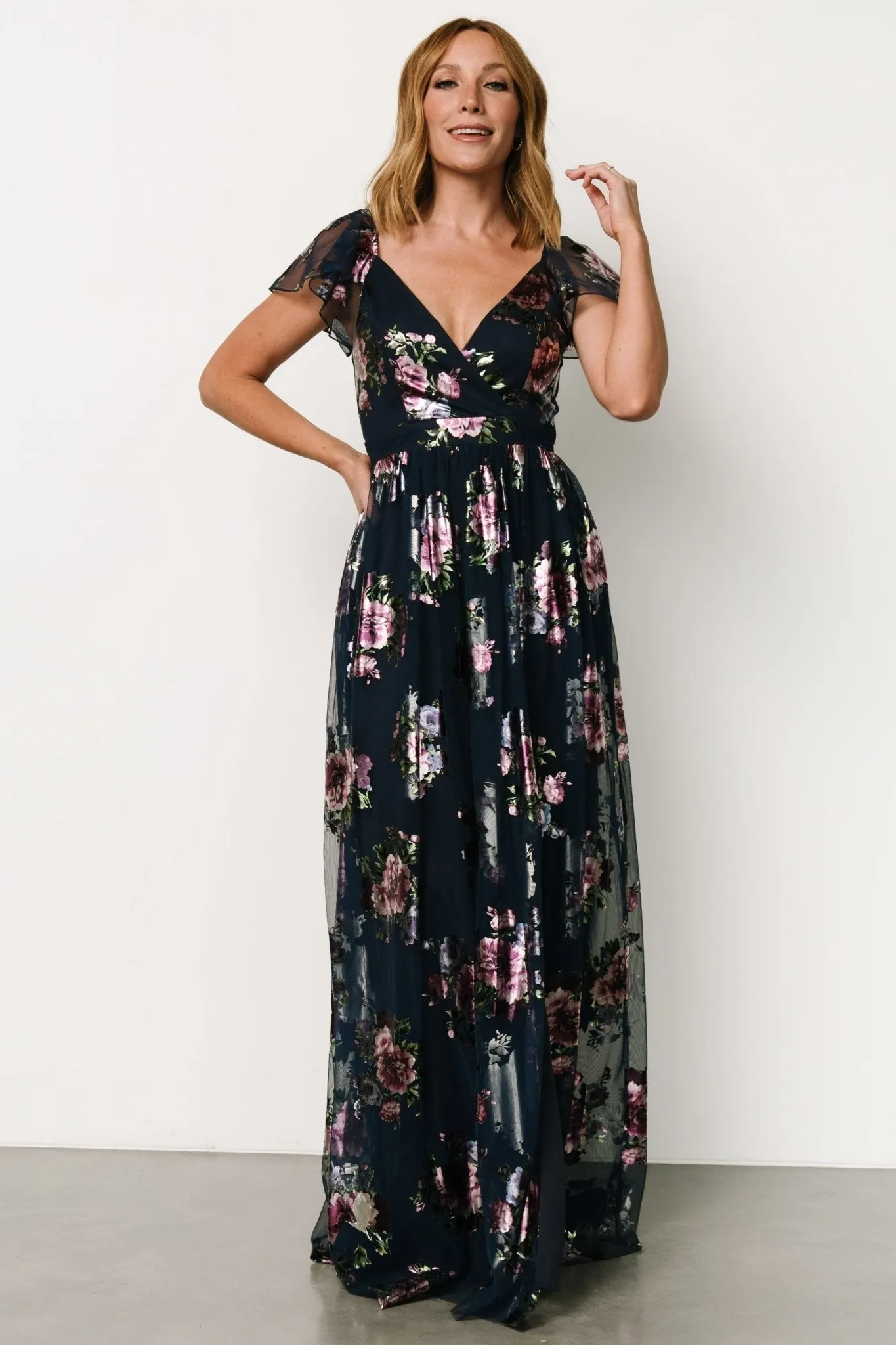 Devany Maxi Dress | Navy Multi sold by Baltic Born