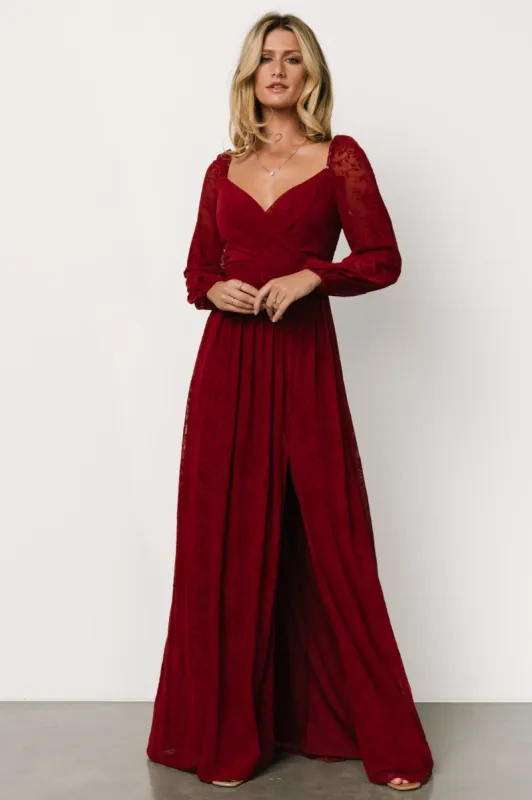 Mable Velvet Maxi Dress | Crimson sold by Baltic Born