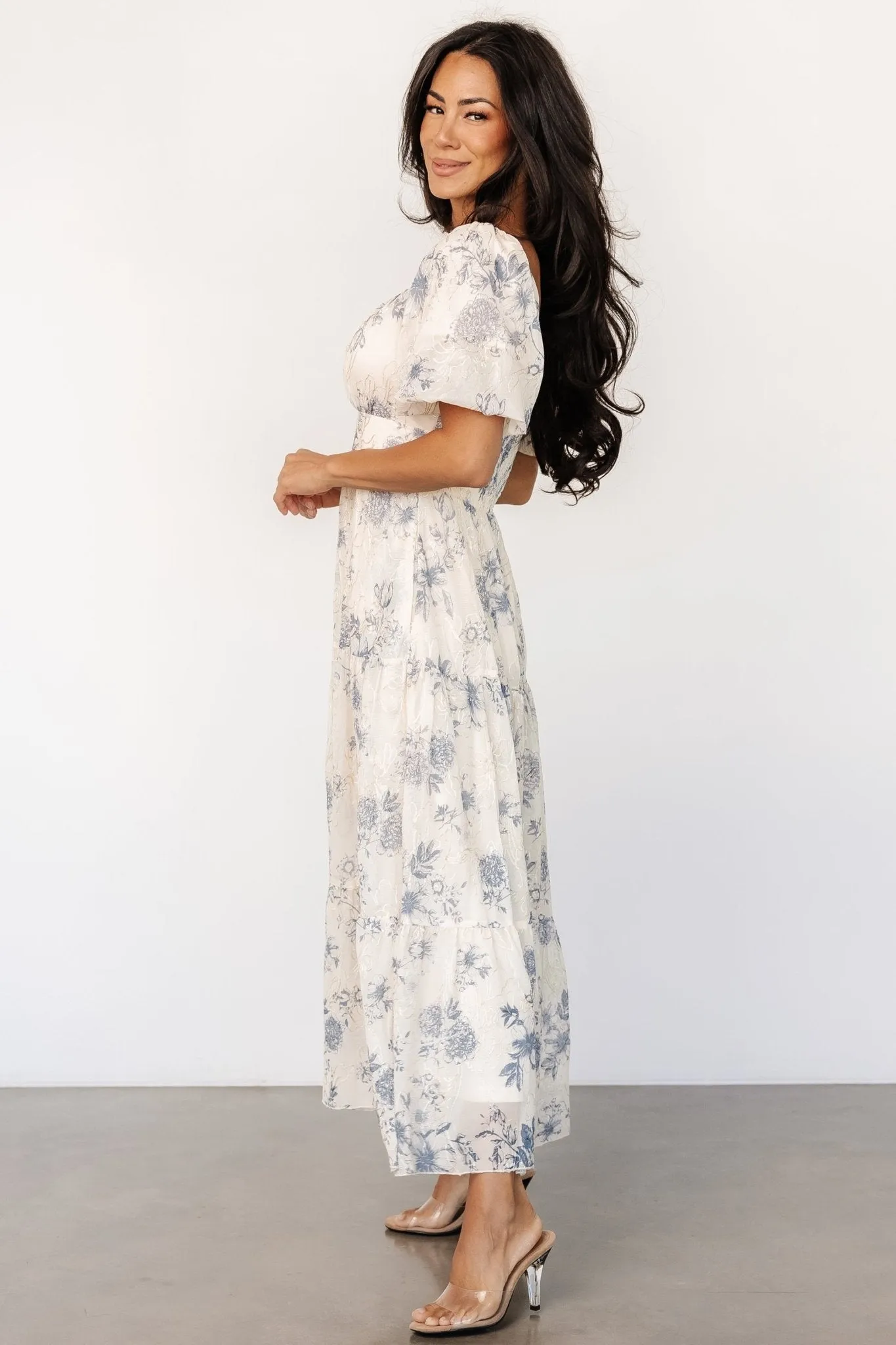 Annabeth Midi Dress | Cream + Slate Floral sold by Baltic Born product image thumbnail 3