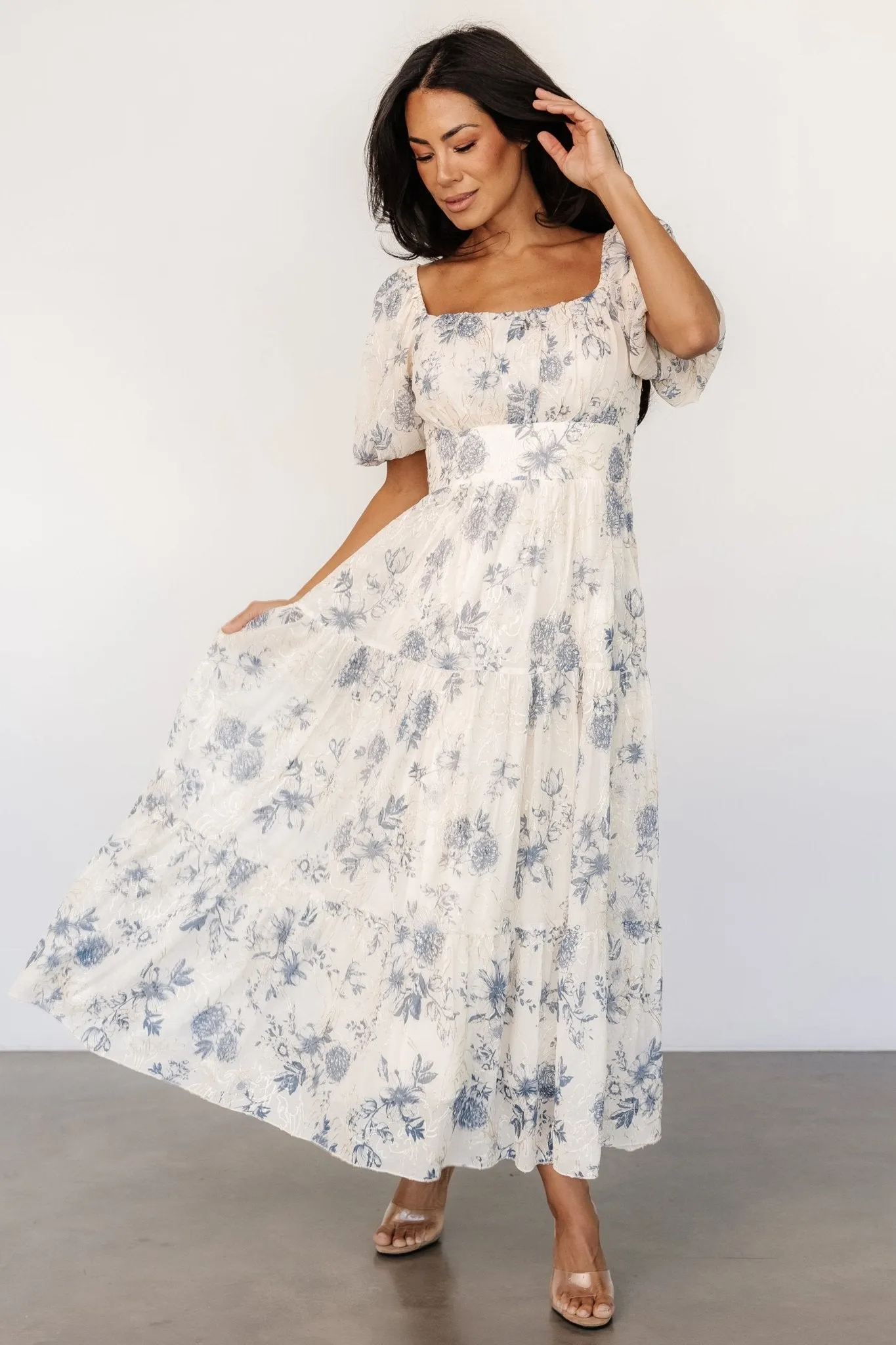 Annabeth Midi Dress | Cream + Slate Floral sold by Baltic Born product image thumbnail 4