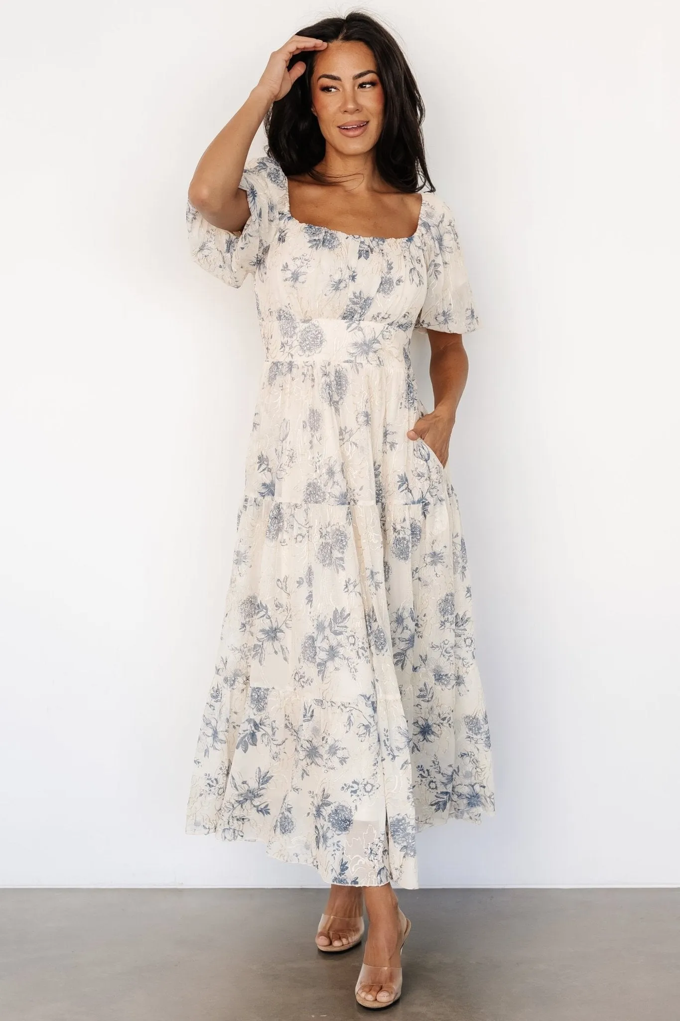 Annabeth Midi Dress | Cream + Slate Floral sold by Baltic Born