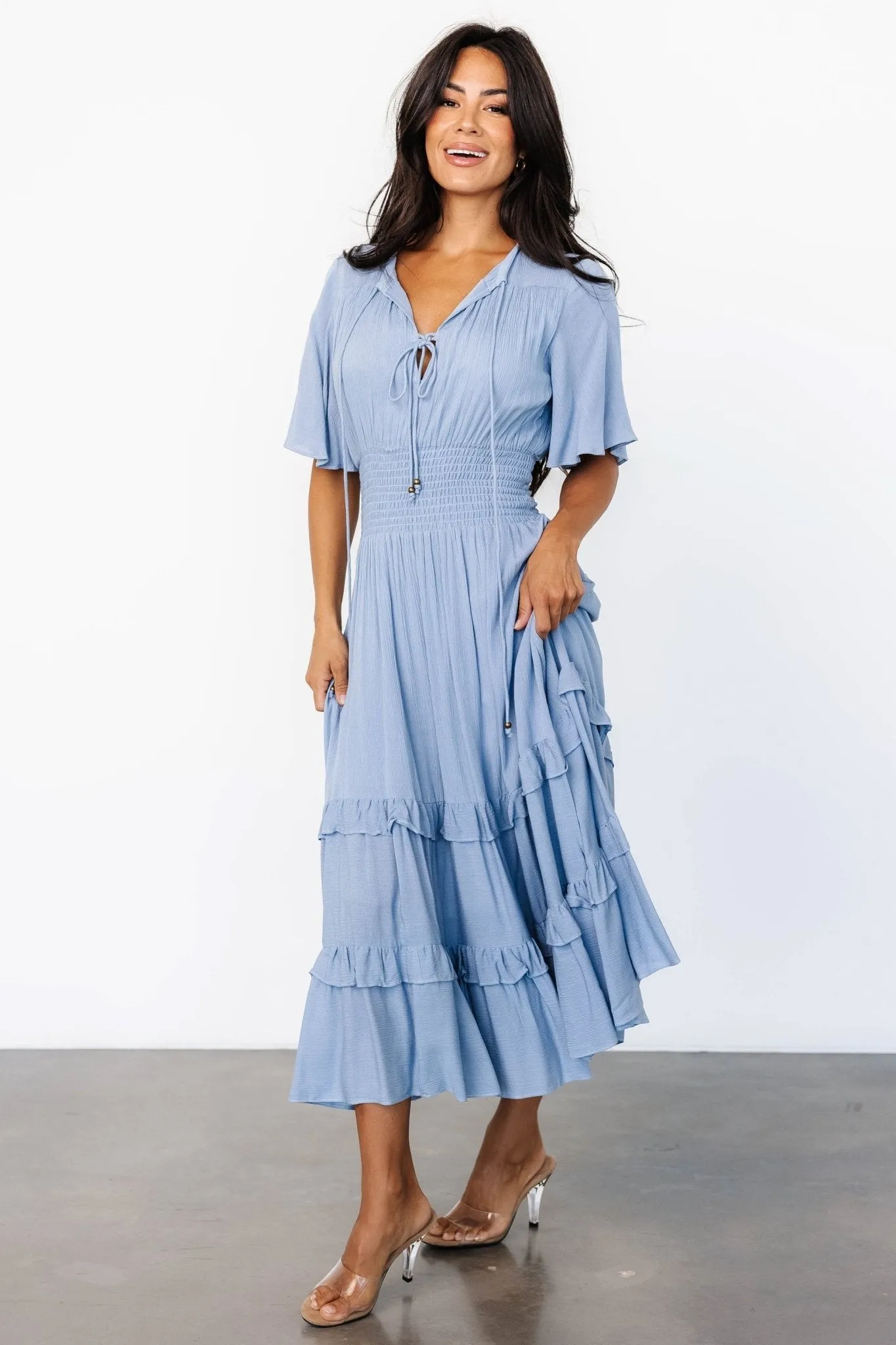 Spell Boho Midi Dress | Whisper Blue sold by Baltic Born product image thumbnail 4