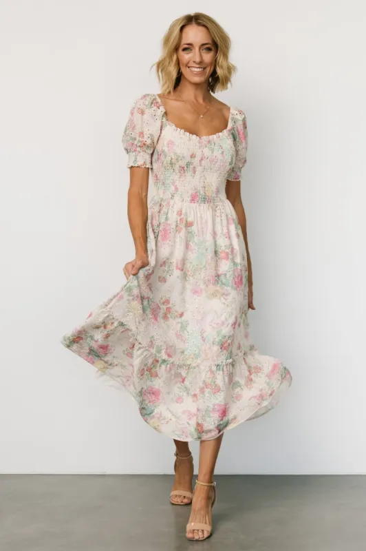 Piper Eyelet Midi Dress | Vintage Floral sold by Baltic Born