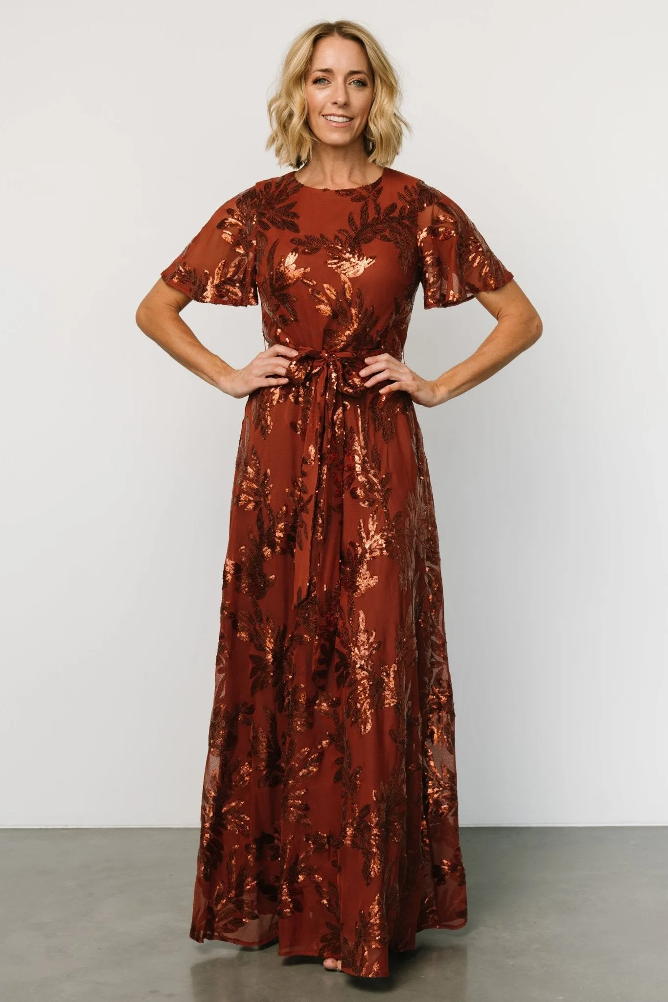Muse Sequin Maxi Dress | Cinnamon sold by Baltic Born