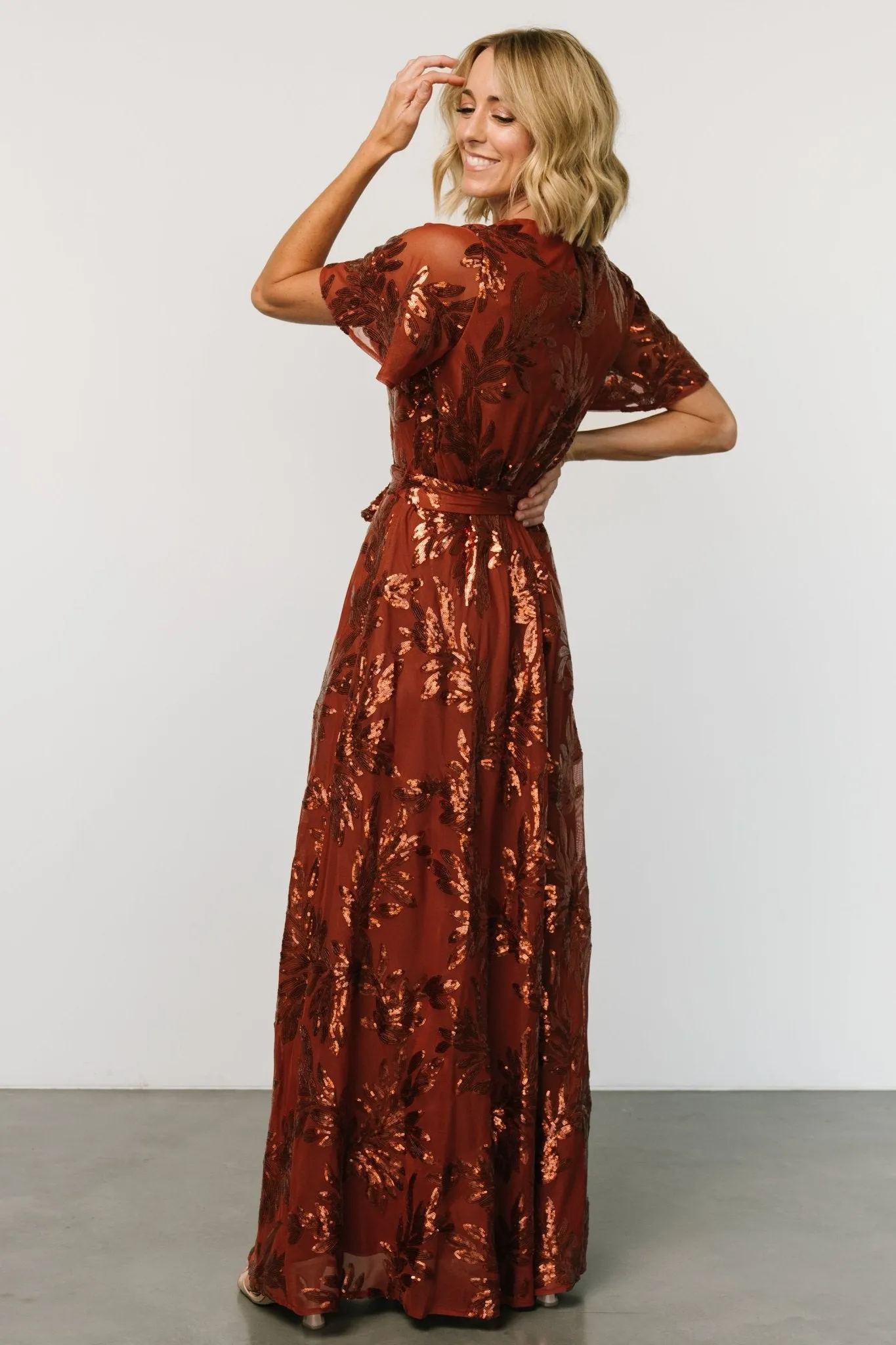Muse Sequin Maxi Dress | Cinnamon sold by Baltic Born product image thumbnail 5