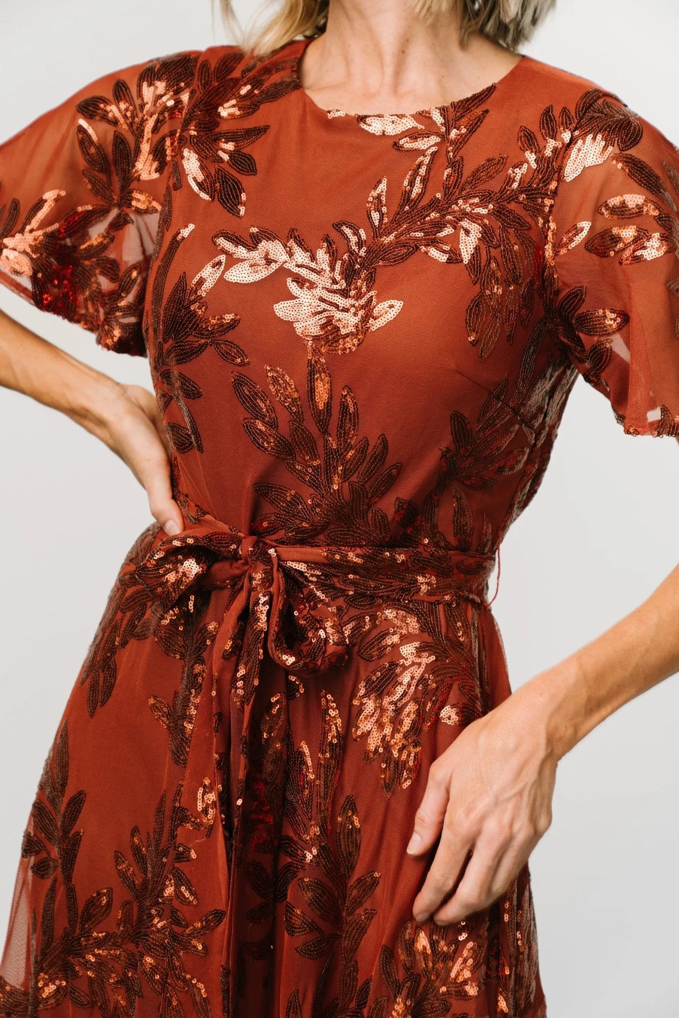 Muse Sequin Maxi Dress | Cinnamon sold by Baltic Born product image thumbnail 2