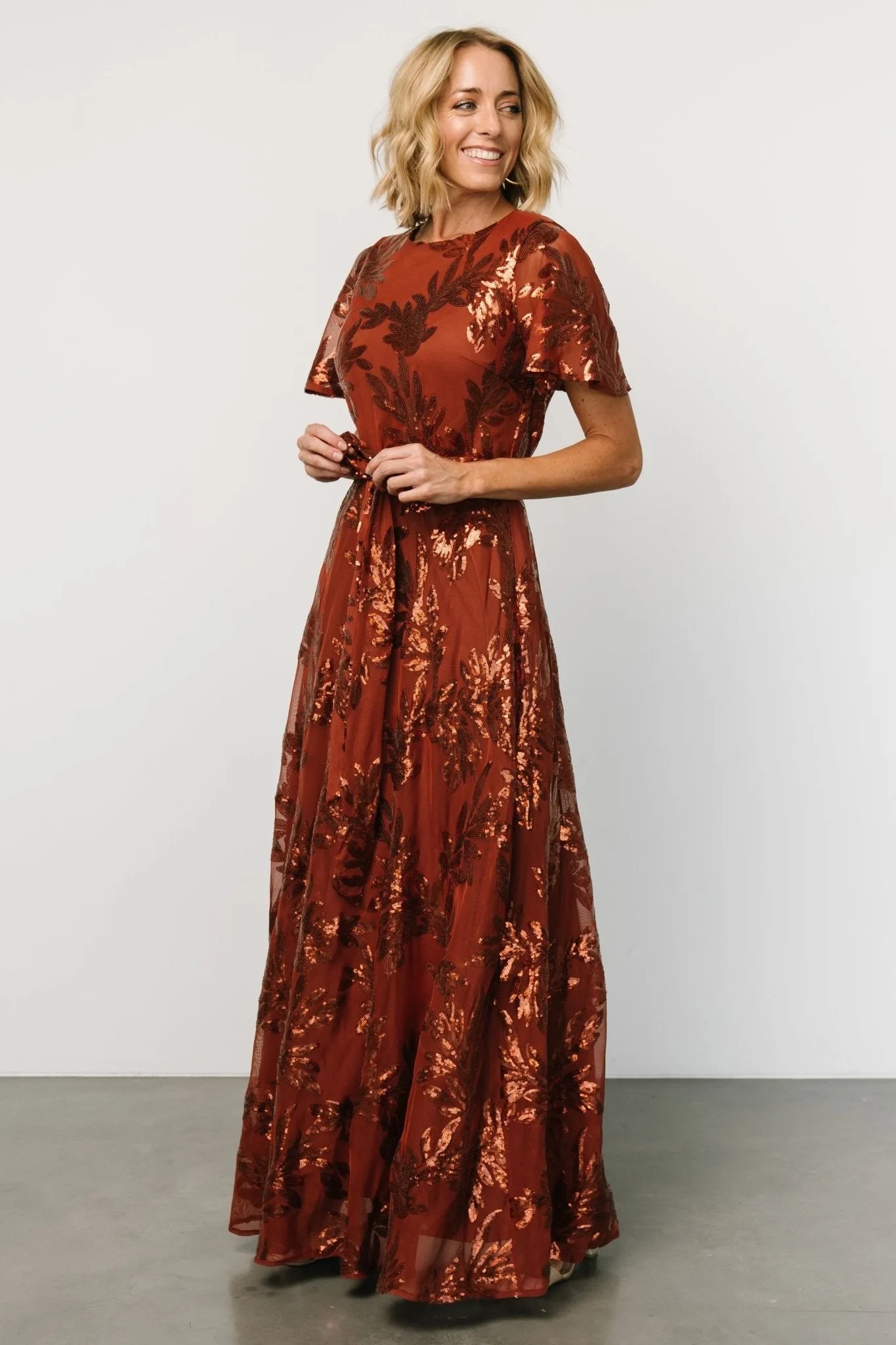 Muse Sequin Maxi Dress | Cinnamon sold by Baltic Born product image thumbnail 3
