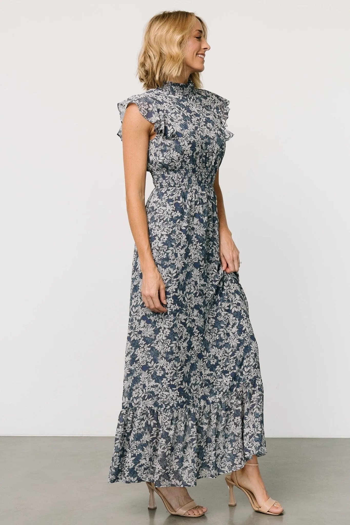 Kearny Ruffle Maxi Dress | Slate Print sold by Baltic Born product image thumbnail 3