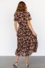 Cassidy Pleated Midi Dress | Brown Floral sold by Baltic Born