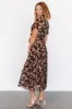 Cassidy Pleated Midi Dress | Brown Floral sold by Baltic Born