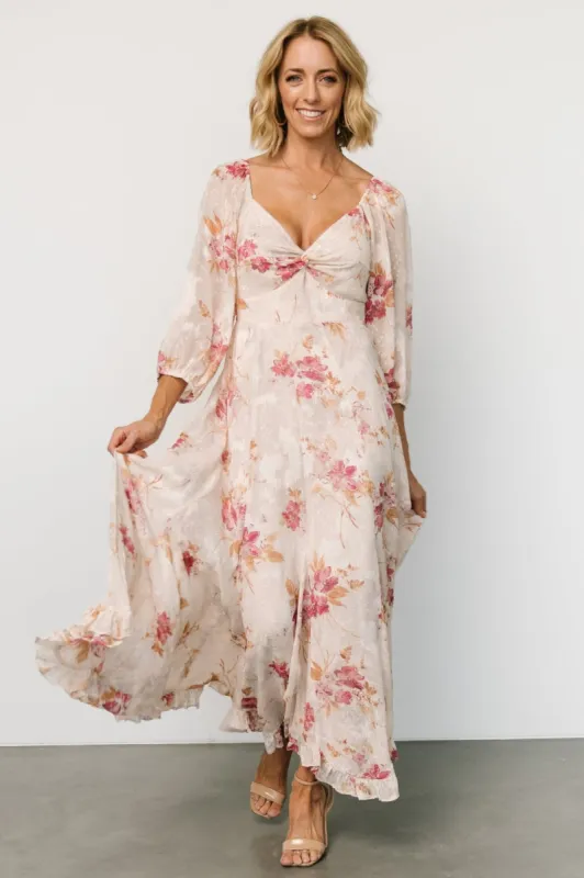 Estefania Maxi Dress | Blush + Pink Floral sold by Baltic Born