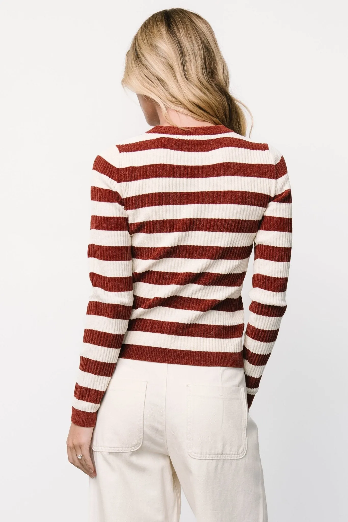 Milwaukee Striped Sweater | Burgundy + Ivory sold by Baltic Born product image thumbnail 3