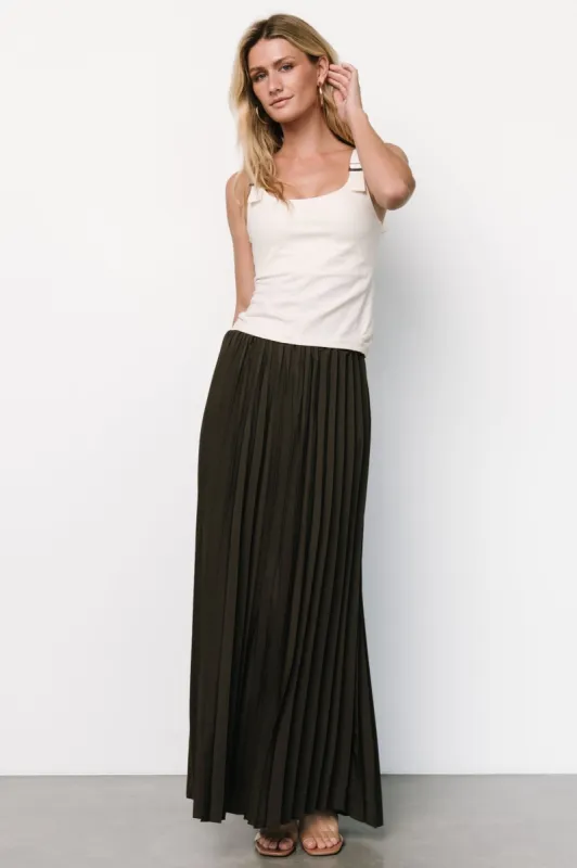 Vinny Pleated Maxi Skirt | Charcoal sold by Baltic Born