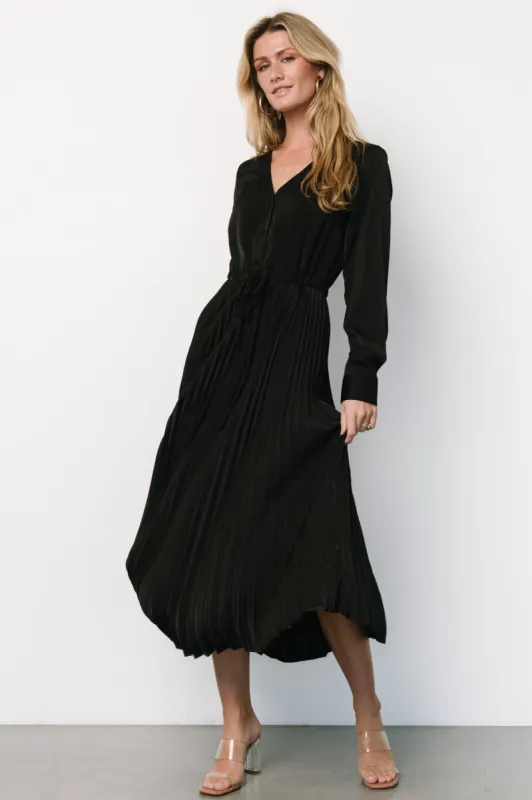Waco Pleated Dress | Black sold by Baltic Born
