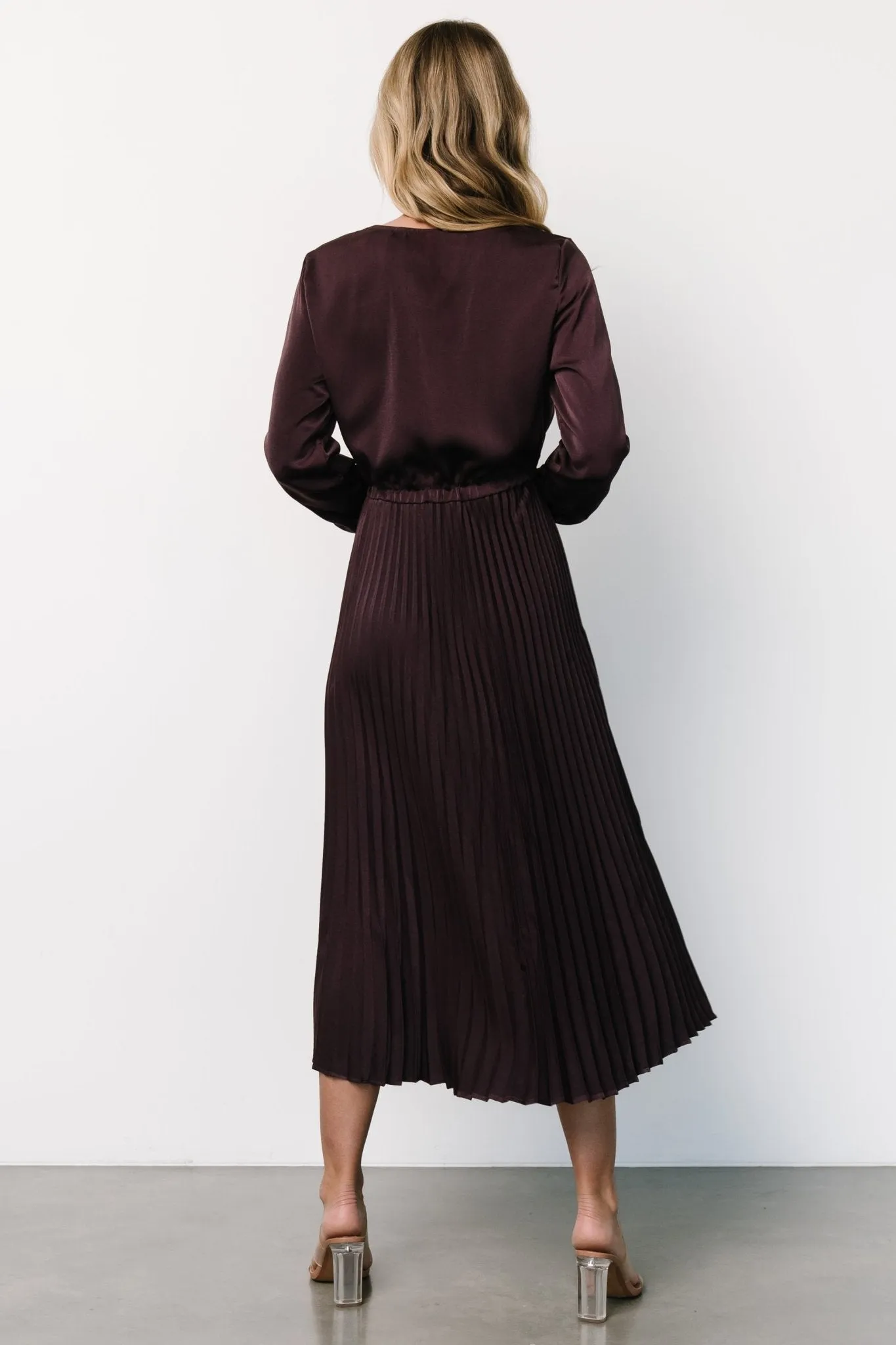 Waco Pleated Dress | Dark Plum sold by Baltic Born product image thumbnail 5
