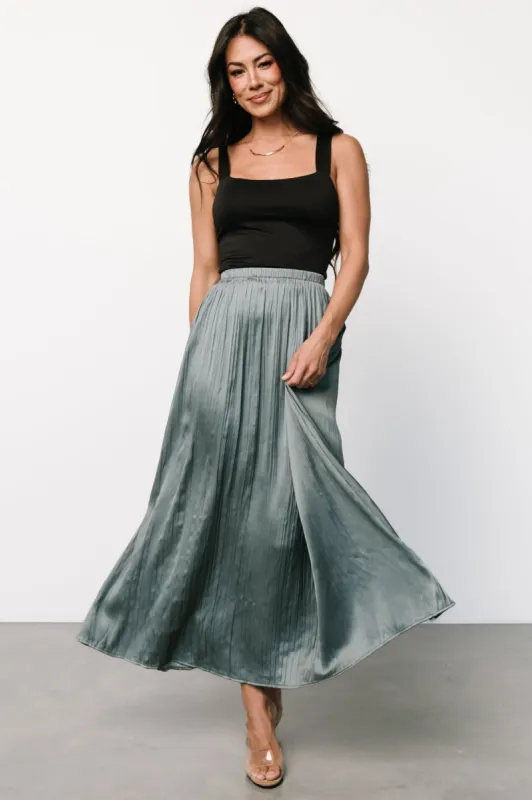 Baker Satin Skirt | Eucalyptus sold by Baltic Born