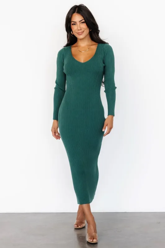 Kendall Ribbed Midi Dress | Green sold by Baltic Born