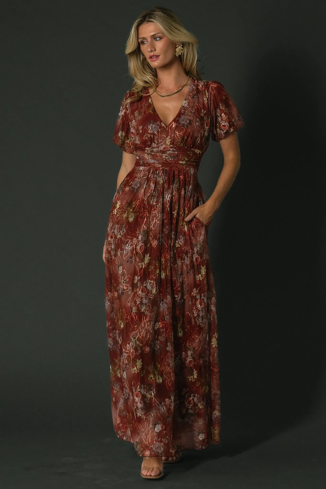 Ardley Maxi Dress | Rust Multi Floral sold by Baltic Born product image thumbnail 5