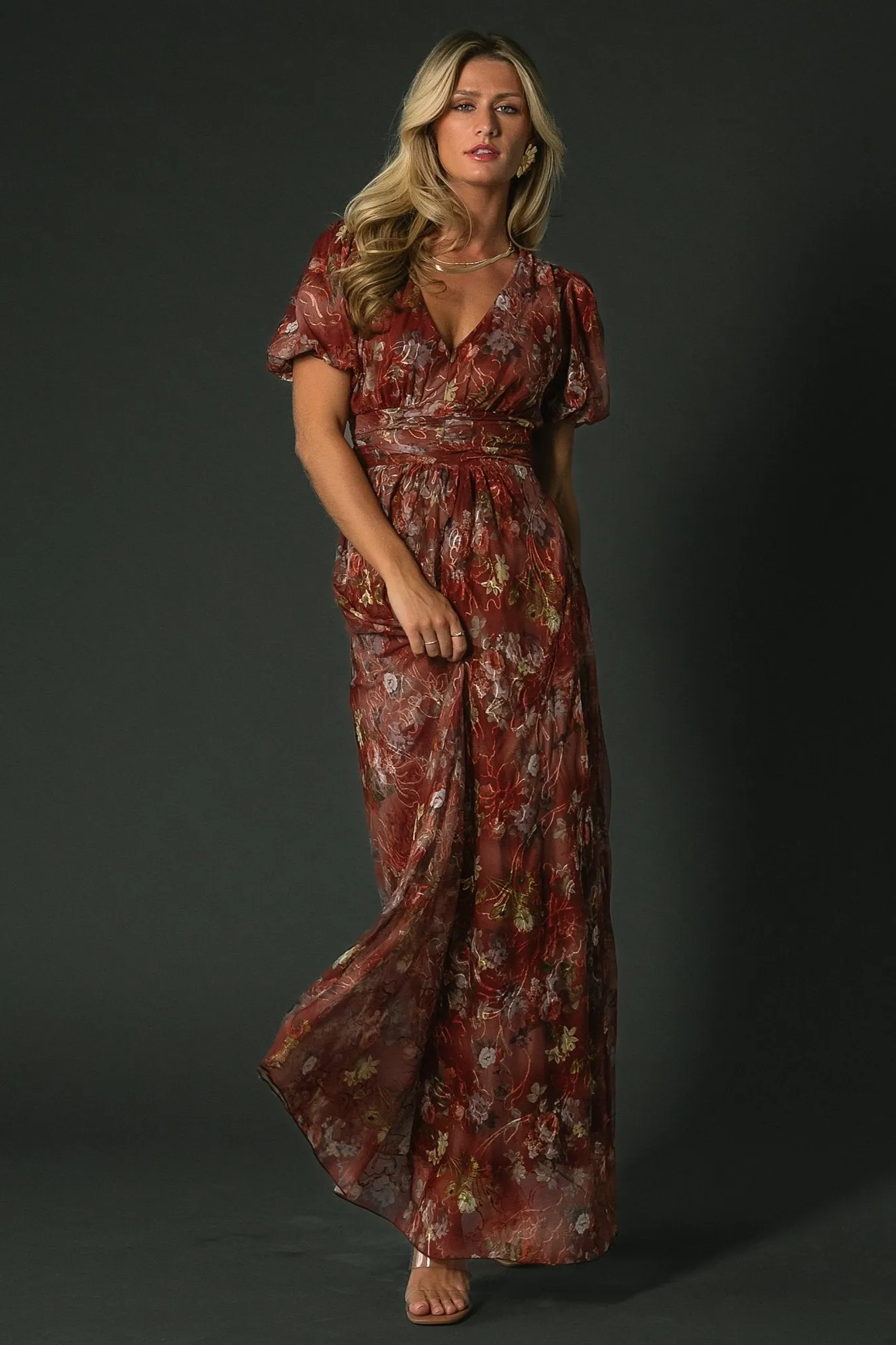 Ardley Maxi Dress | Rust Multi Floral sold by Baltic Born