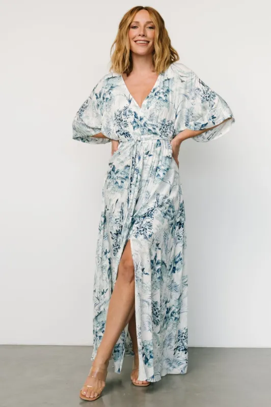 Kalea Maxi Dress | Blue + White sold by Baltic Born