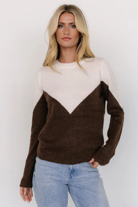 Tanner Sweater | Ivory + Brown sold by Baltic Born