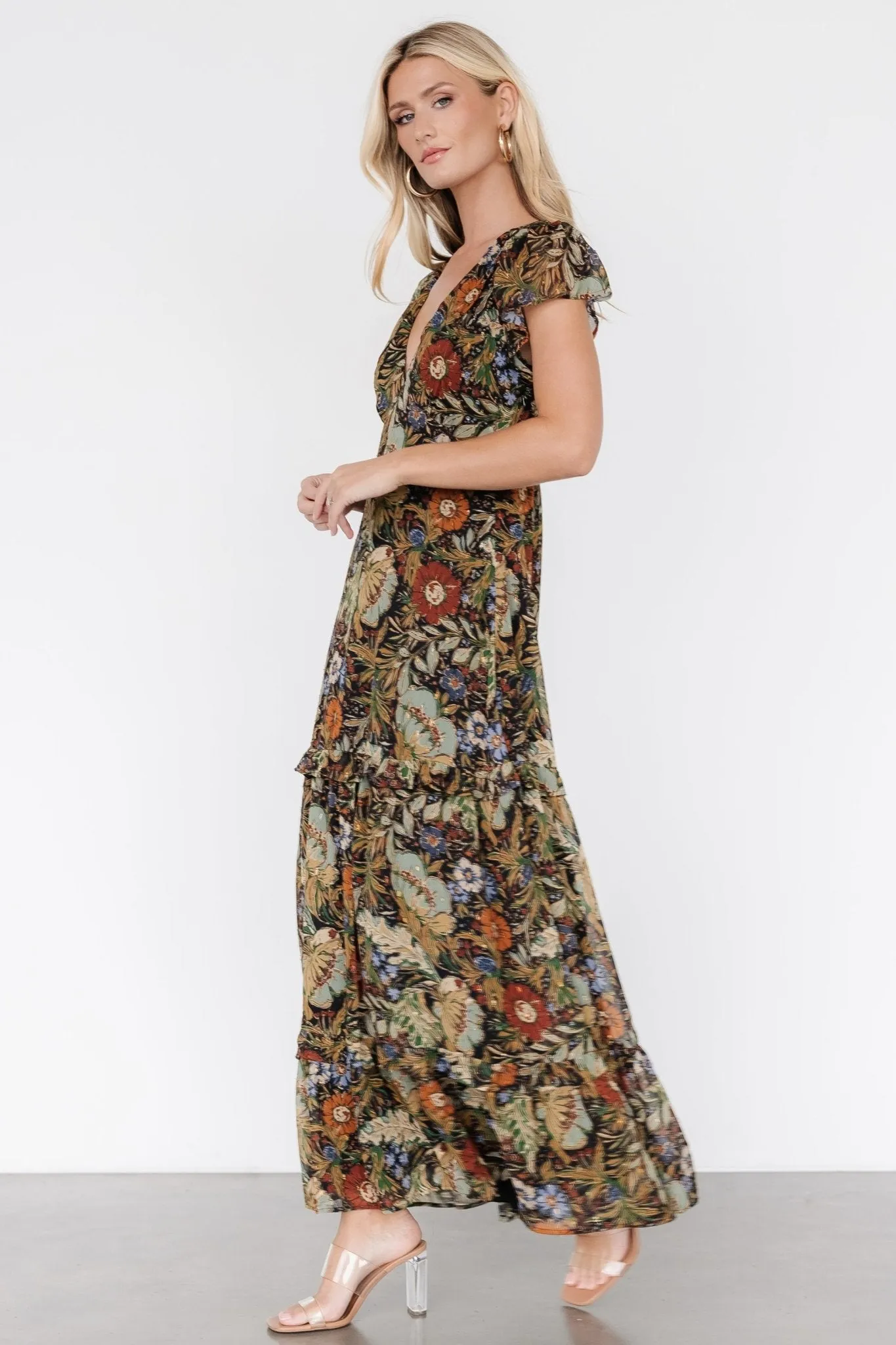 Riverwood Deep V Maxi Dress | Multi Floral sold by Baltic Born product image thumbnail 3