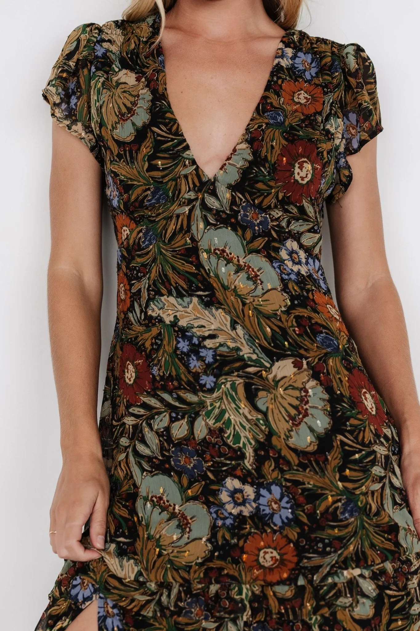 Riverwood Deep V Maxi Dress | Multi Floral sold by Baltic Born product image thumbnail 2