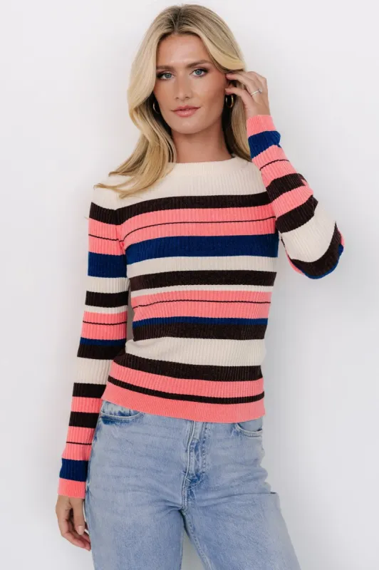 Milwaukee Striped Sweater | Coral Multi sold by Baltic Born
