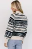 Guadalupe Mock Neck Sweater | Ivory + Navy sold by Baltic Born