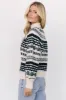 Guadalupe Mock Neck Sweater | Ivory + Navy sold by Baltic Born