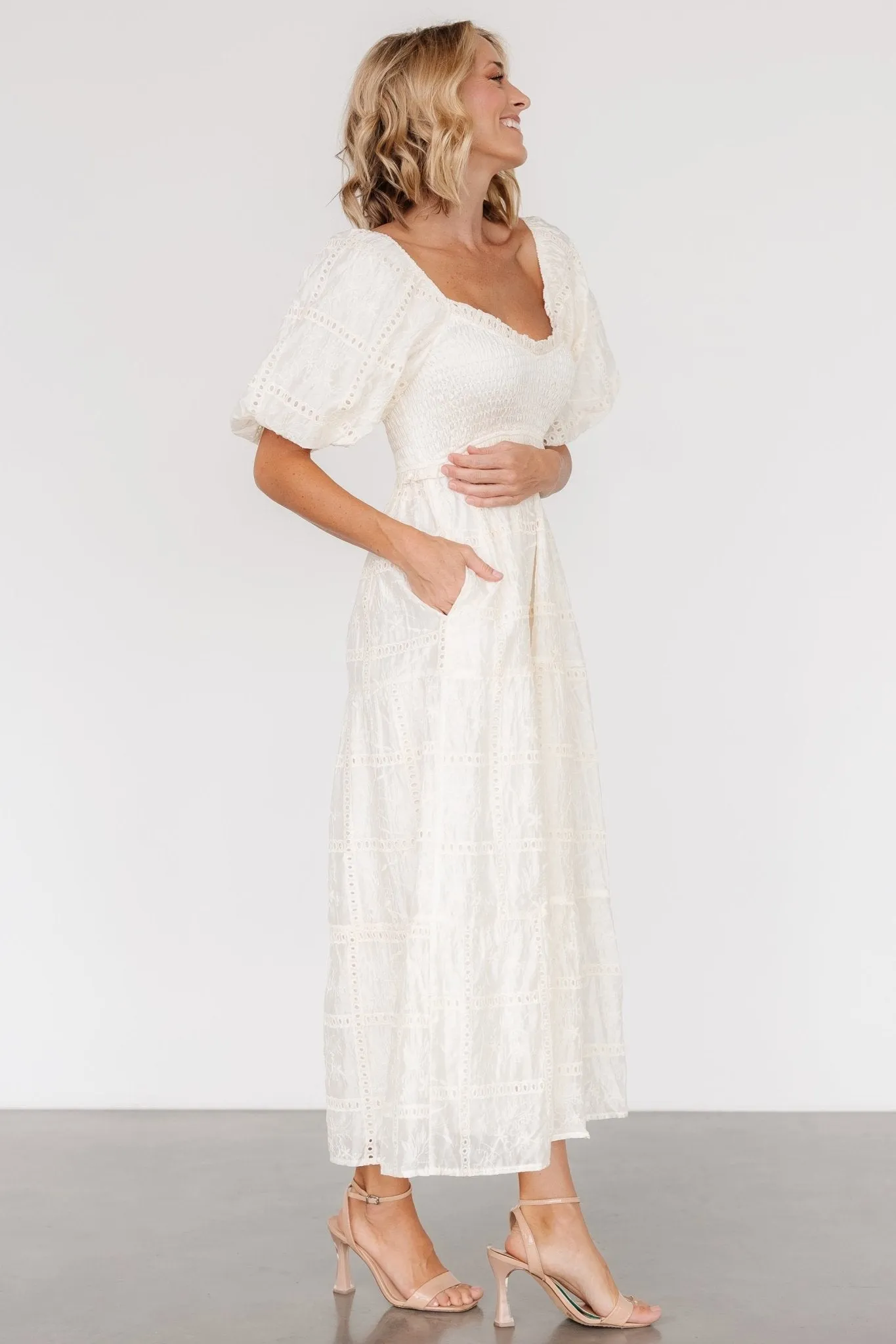 Colin Eyelet Dress | Cream sold by Baltic Born product image thumbnail 3